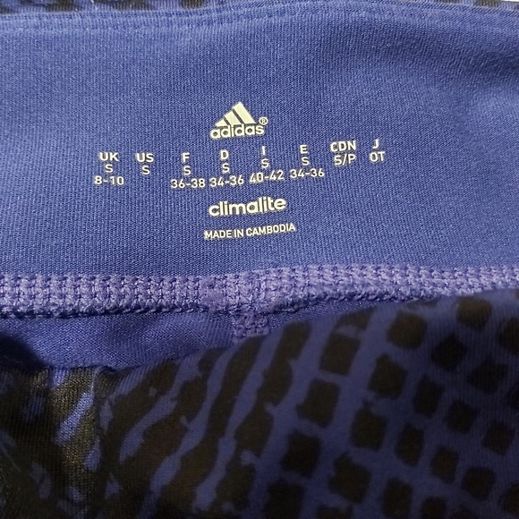 Adidas climalite leggings/capris. Purple; size: small-4/6 - Picture 6 of 8